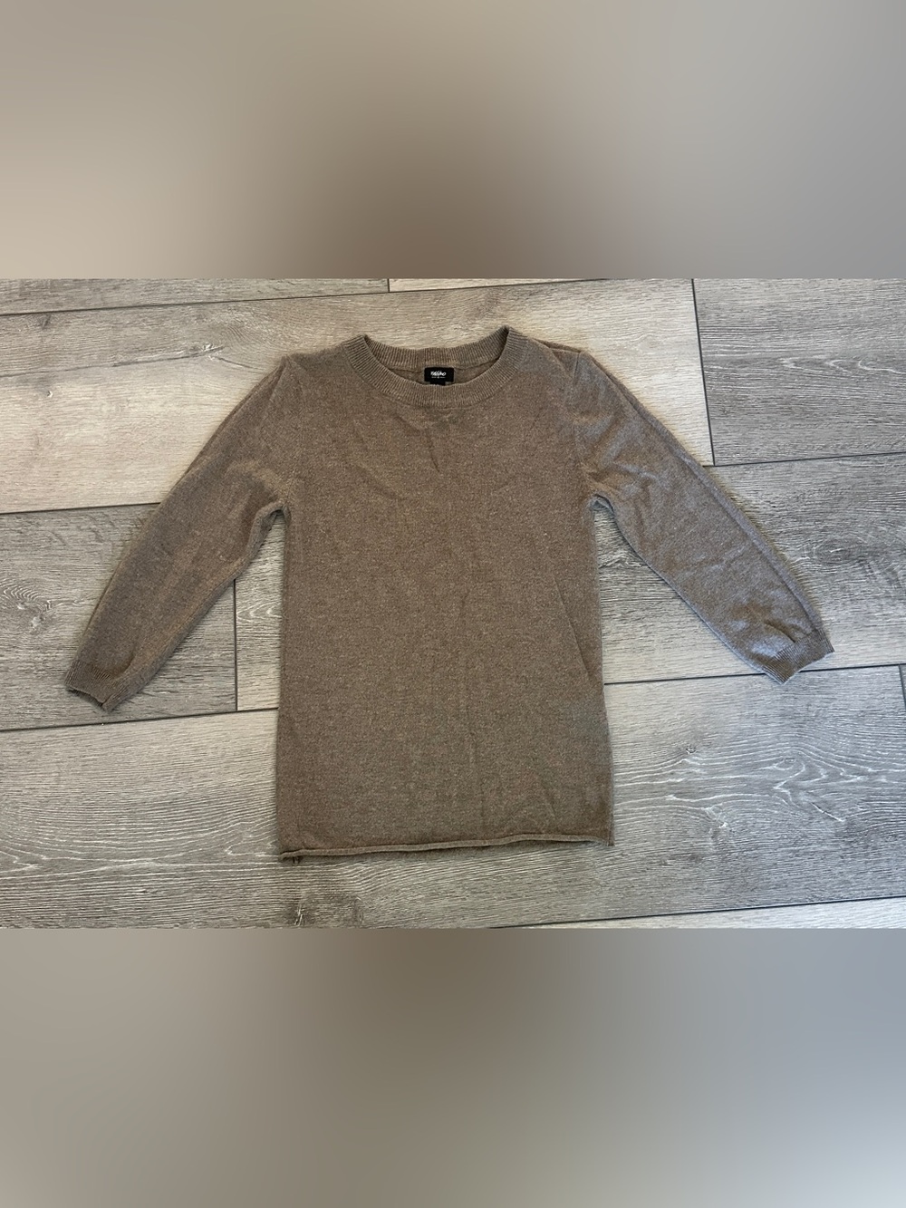 Mossimo Brown Heather Long Sleeve Crew Neck Pullover Sweater Size Small